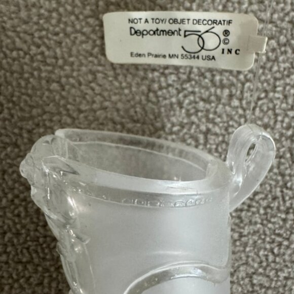 NWT Vtg Retired Dept. 56 Frosted Ice Skate Xmas Ornament Silver Tone Metal Blade - Picture 4 of 9